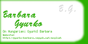 barbara gyurko business card
